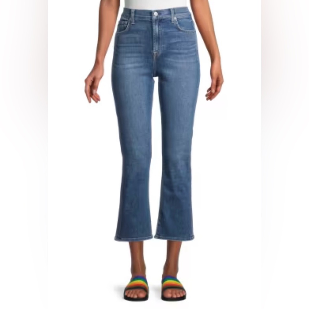 7 For All Mankind High-Rise Cropped Slim Jeans Size 31